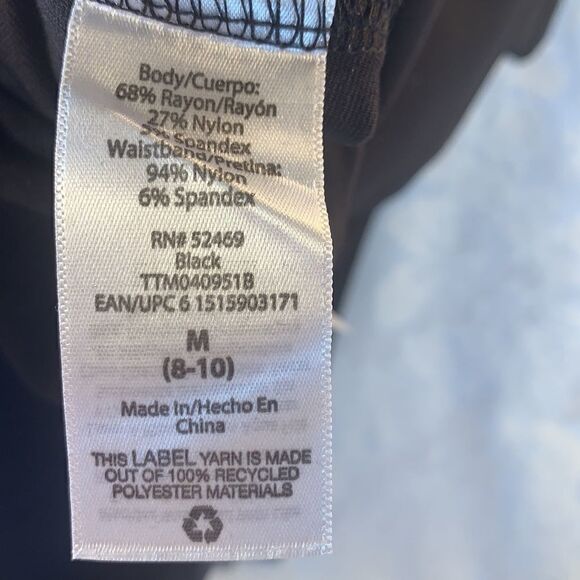 Time And Tru Maternity Medium 8-10 Black Comfort Leggings Rayon Nylon Spandex - Picture 6 of 6